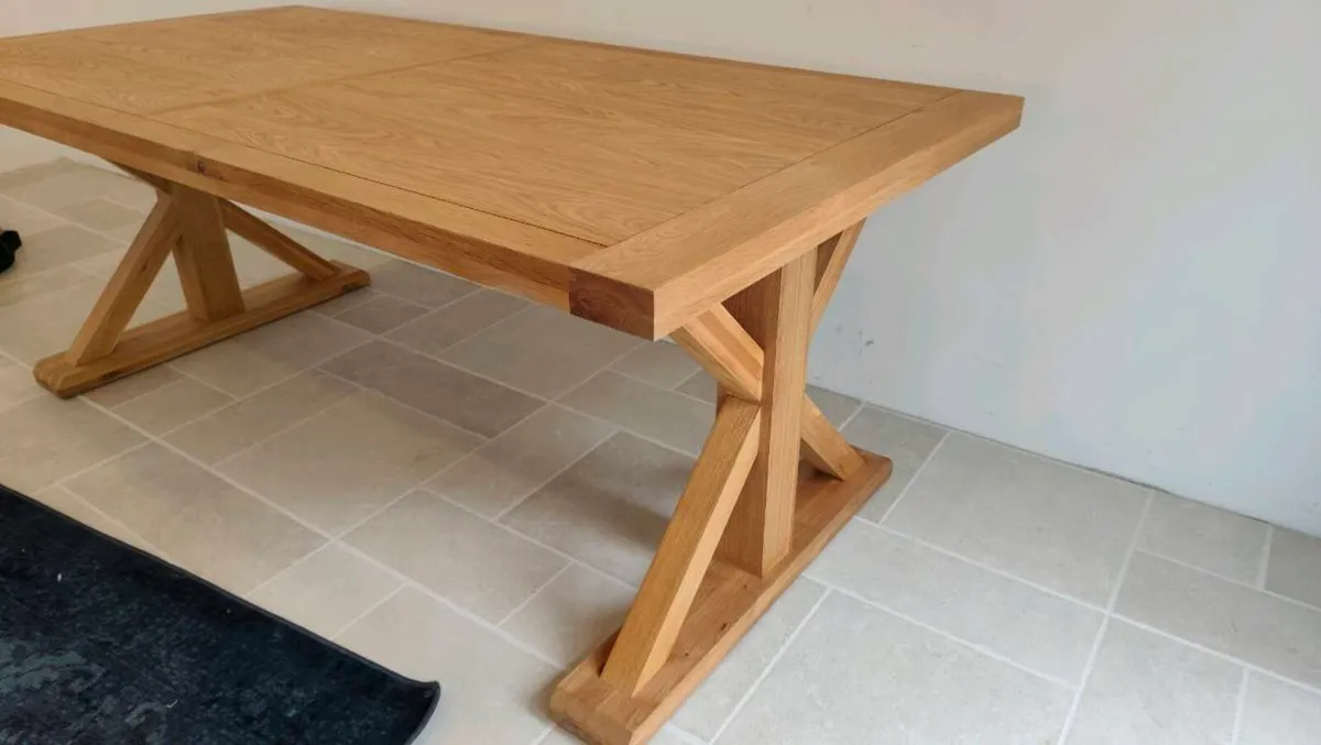 200cm Oak Dining Table New - Image 3