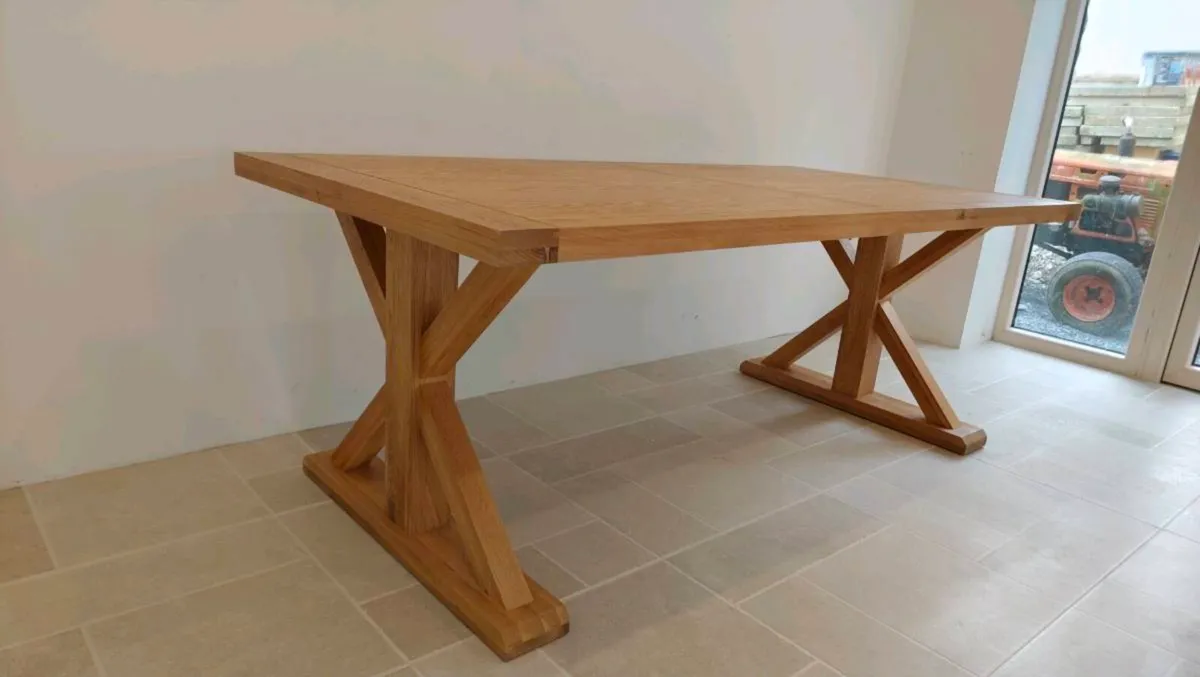 200cm Oak Dining Table New - Image 4