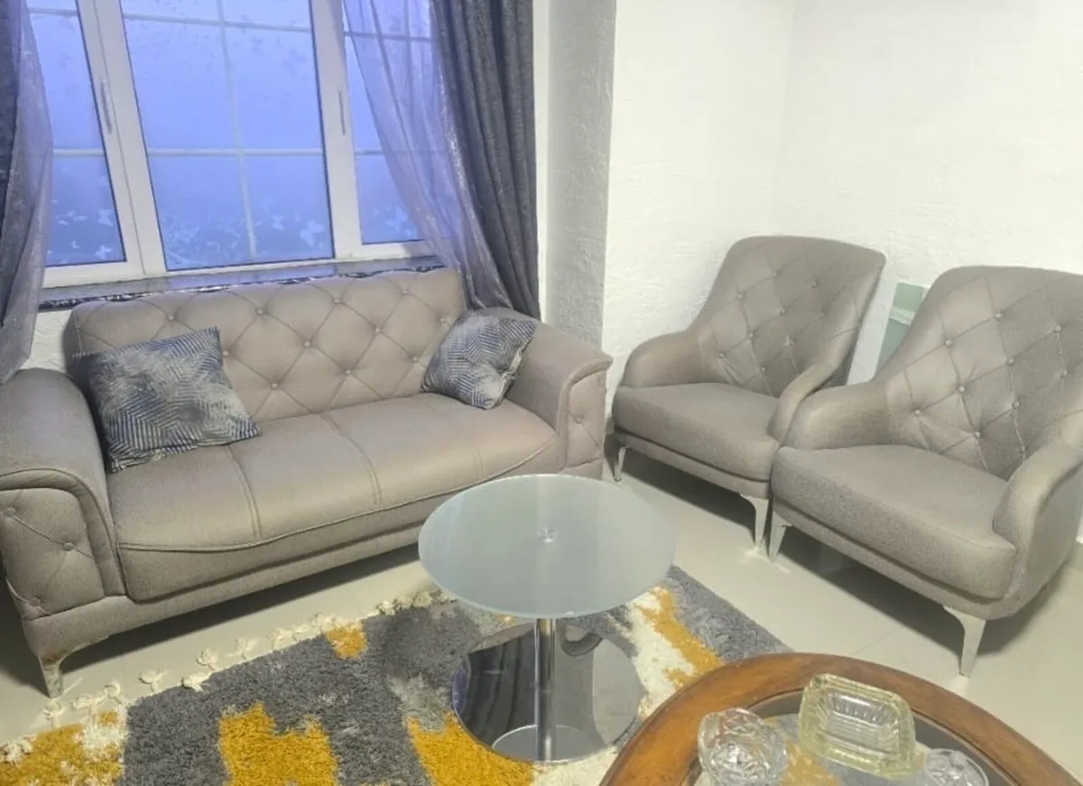 Grey Couch Set (Two Single Chairs + Loveseat)