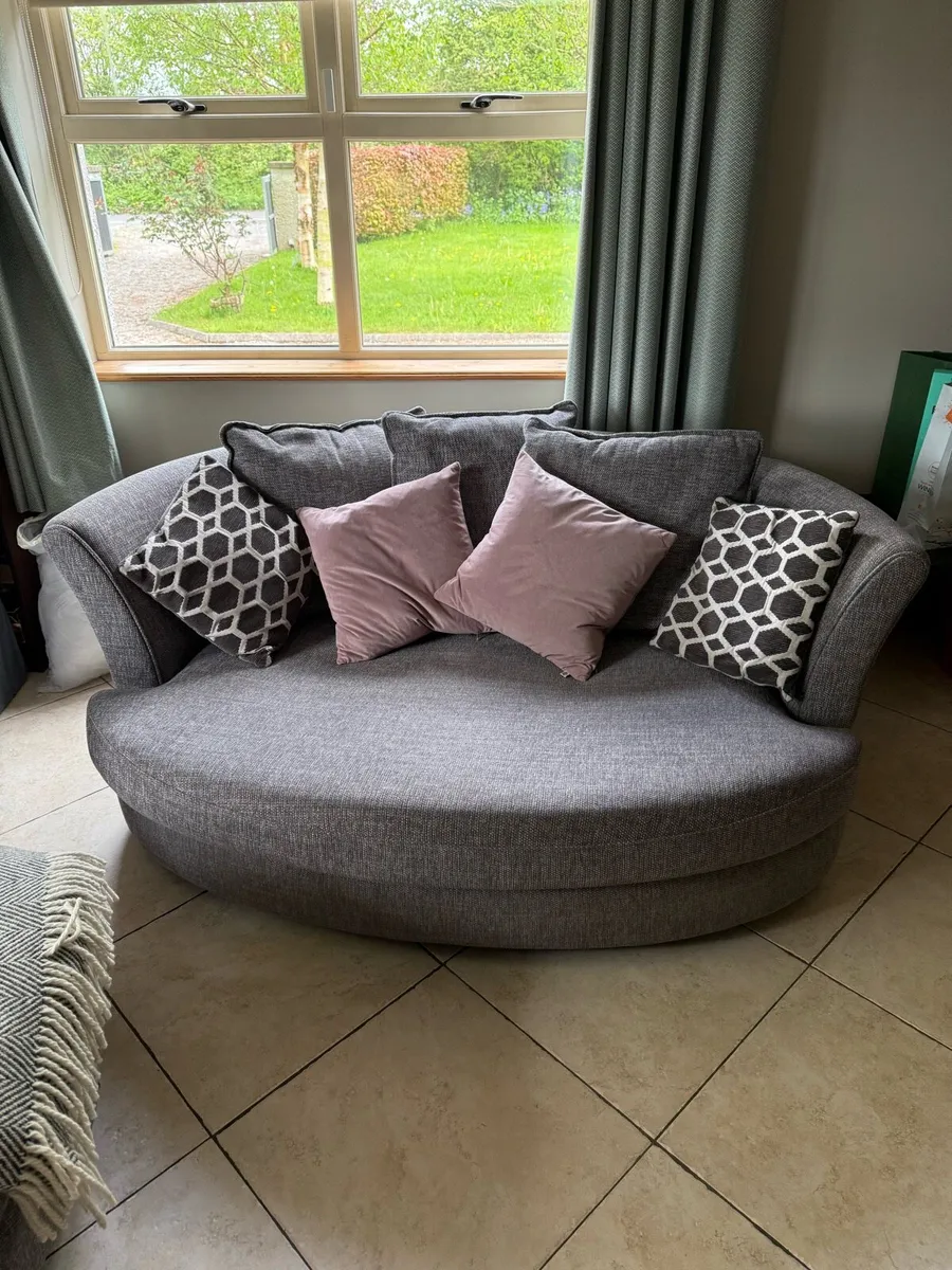DFS Pillow Back 3 Seater Sofa & Cuddler Chair - Image 3