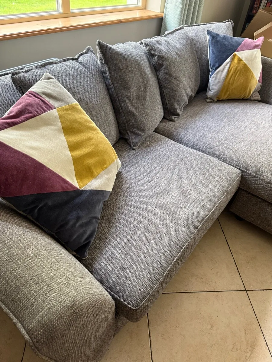 DFS Pillow Back 3 Seater Sofa & Cuddler Chair - Image 4