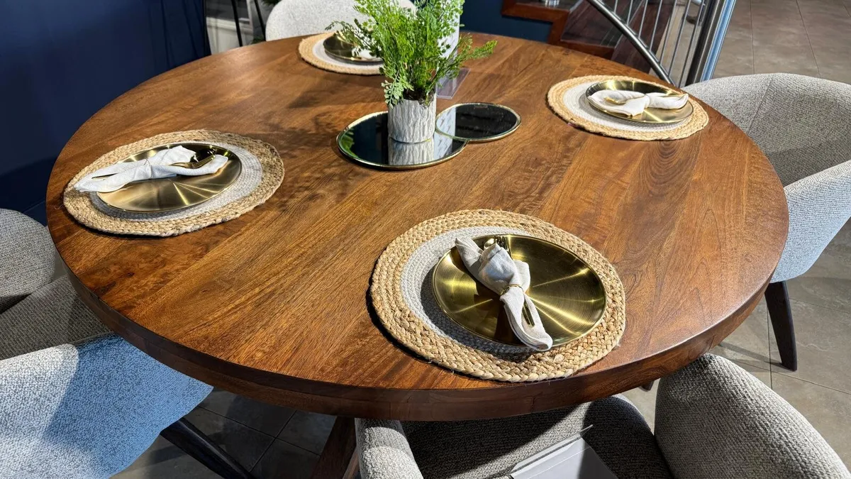 Round Dining Table Ex Display Excellent - Image 1