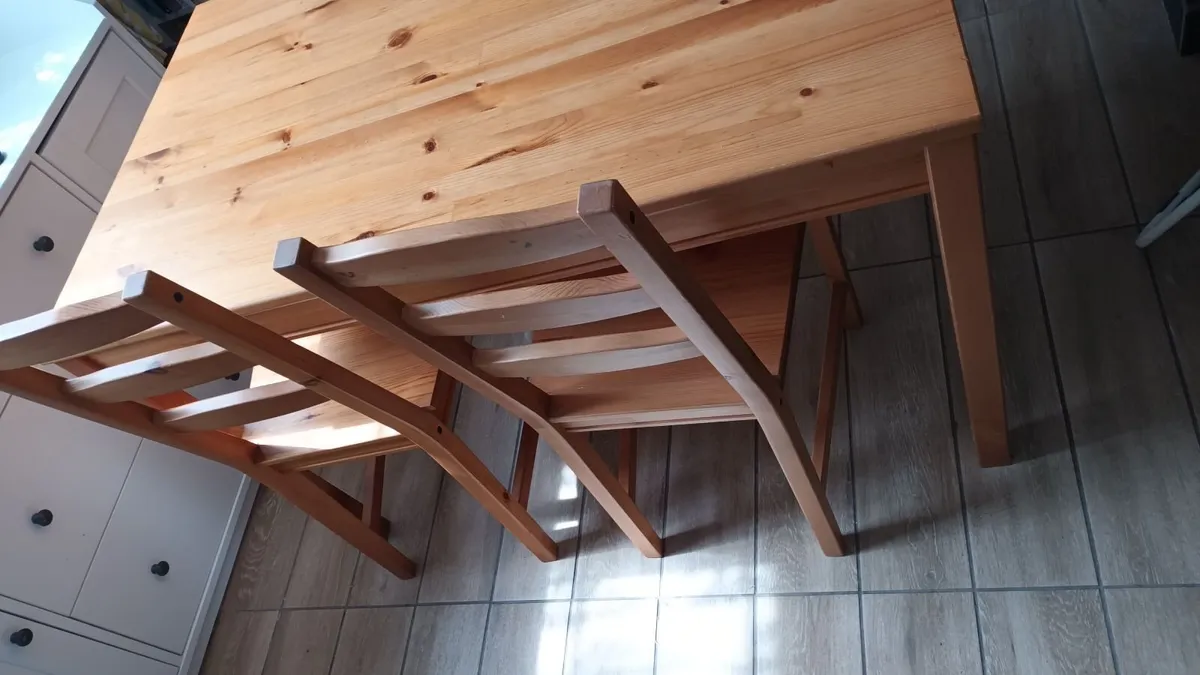 Free wooden dining table and chairs - Image 2
