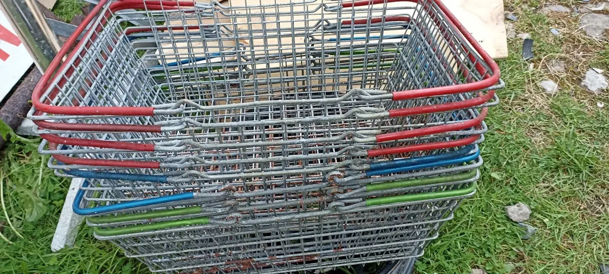 Old Shopping Metal Baskets - Image 1
