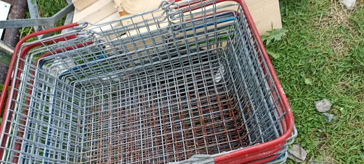 Old Shopping Metal Baskets - Image 2
