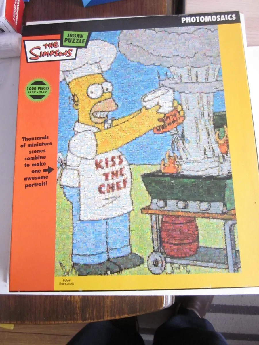 Simpsons Photomosaics Chef Homer Jigsaw Puzzle - Image 1