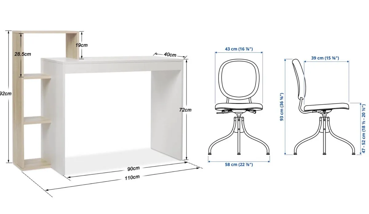 Desk and chair for small space - Image 2