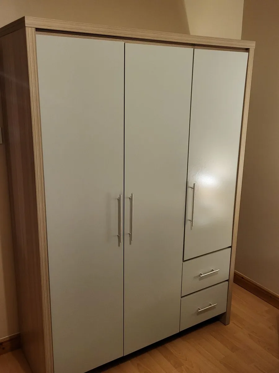 Oak and Grey Wardrobe (New) - Image 1