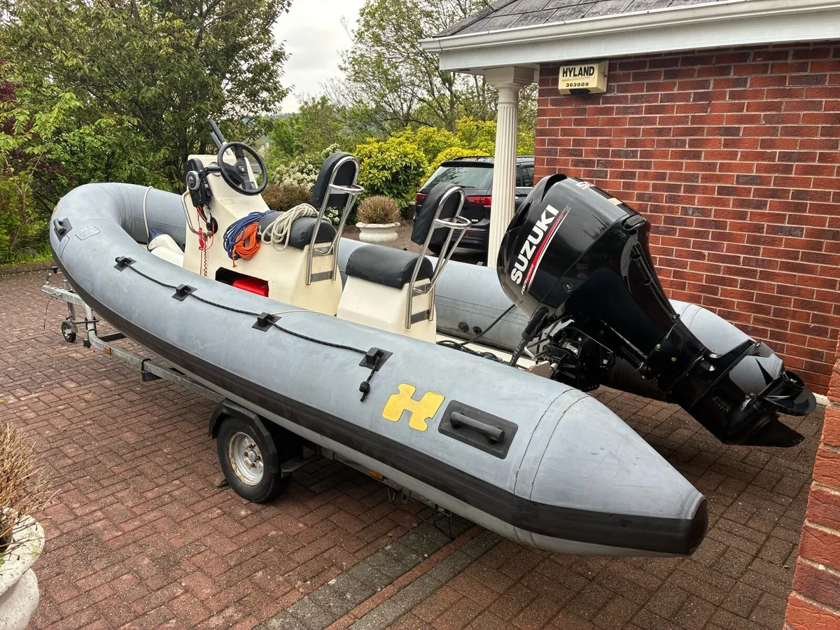 5.5 metre Humber rib 2017 50hp Suzuki with trailer - Image 1