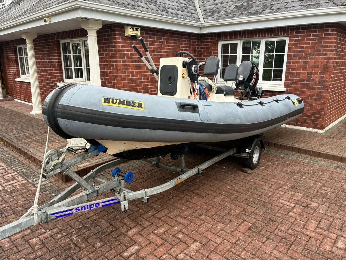 5.5 metre Humber rib 2017 50hp Suzuki with trailer - Image 2