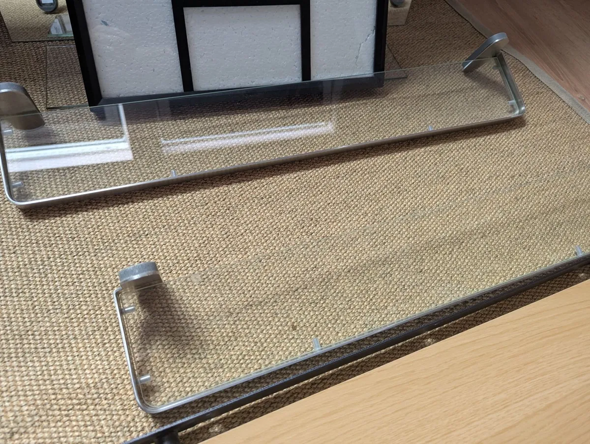 2 glass toilet shelves