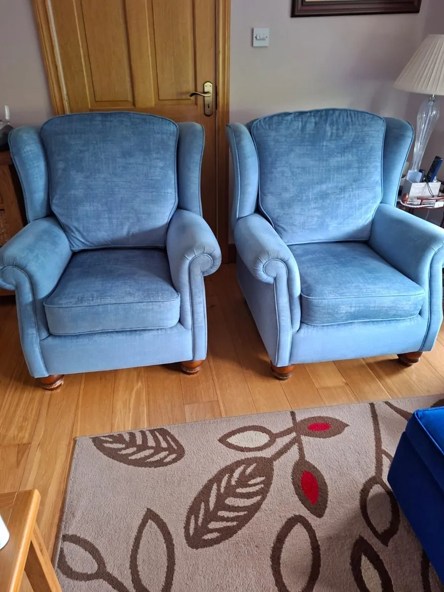 Beautiful Blue Living Room Furniture Set - Image 2