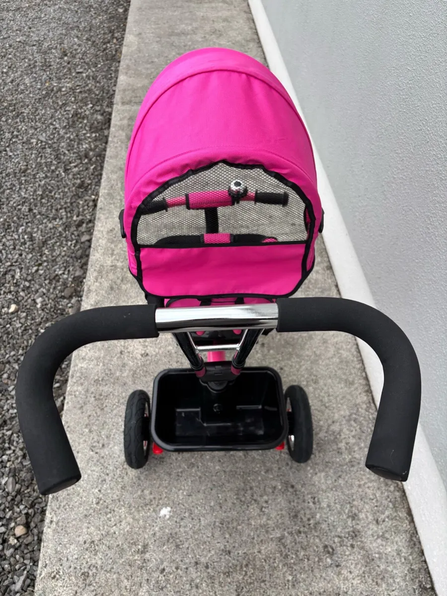 Kiddo 4-in-1 Tricycle with Push Handle – Pink - Image 4