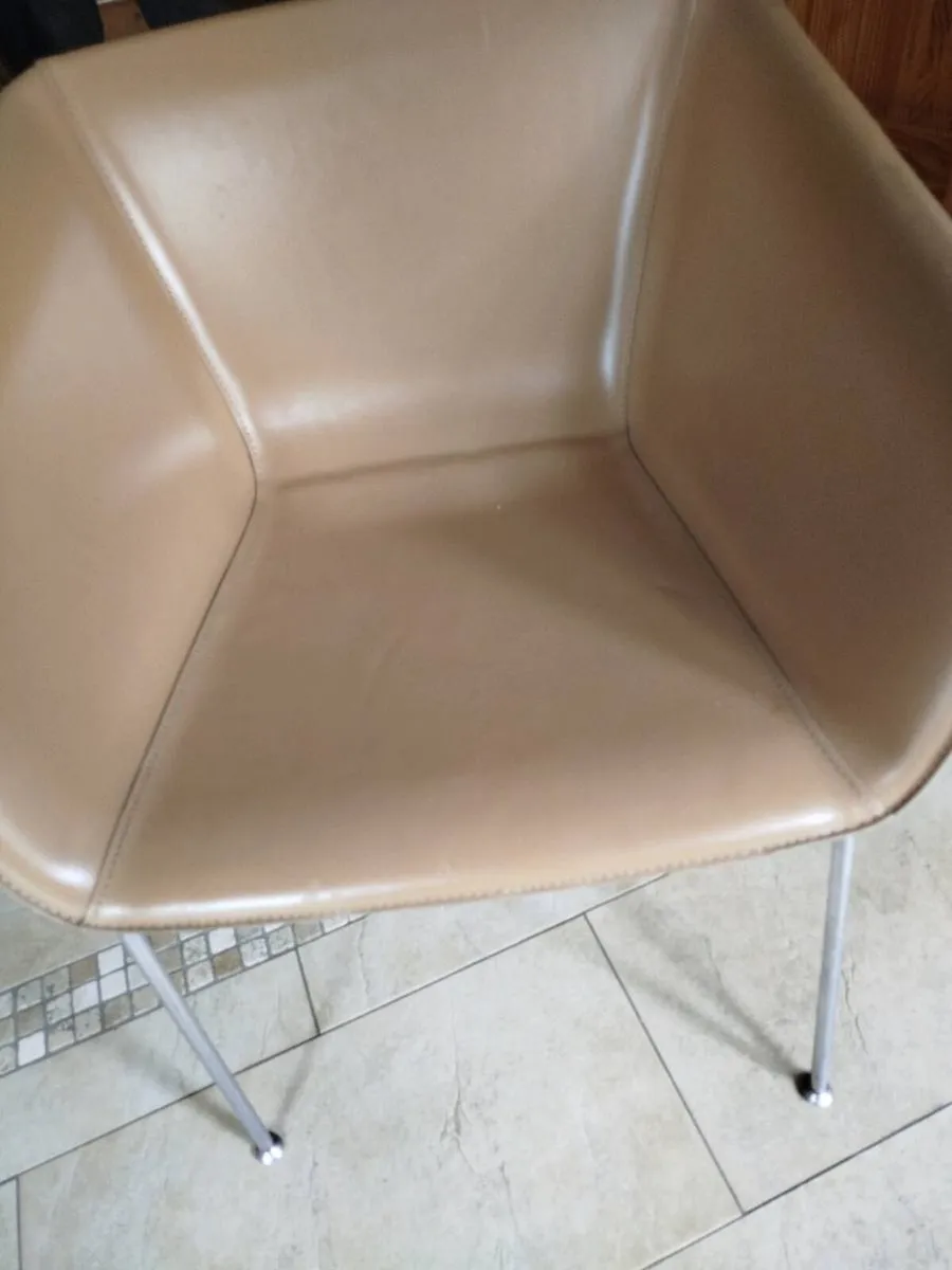 Leather bucket chair for sale. - Image 2