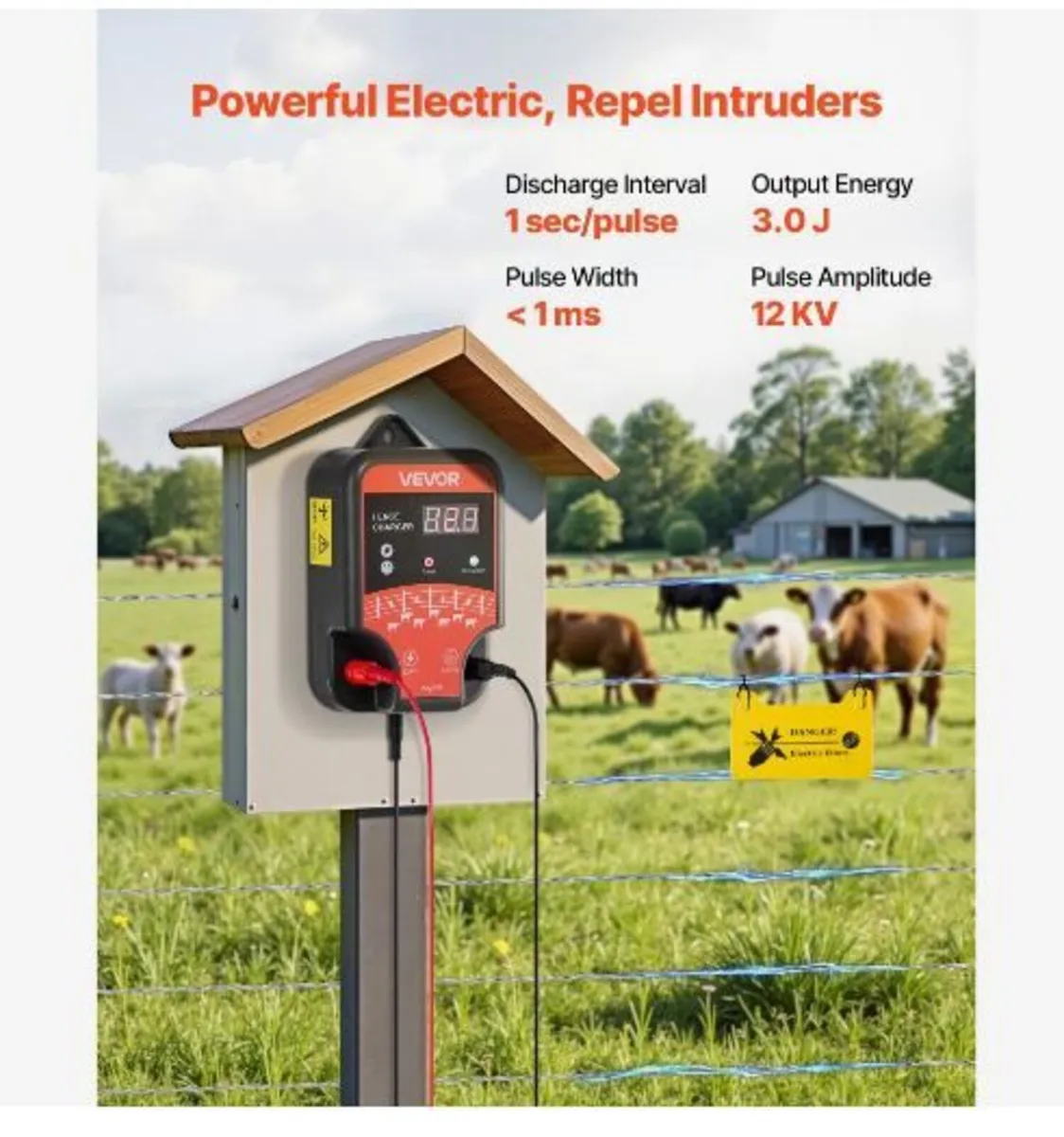 Electric Fence Charger, 10kV 3J, AC DC Electric - Image 2