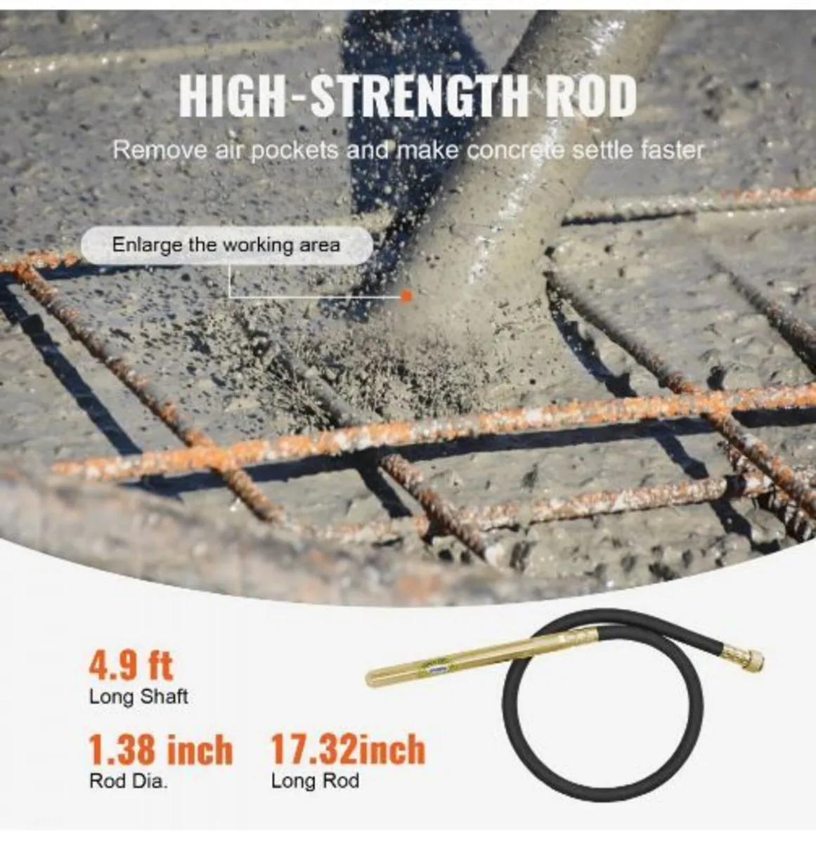 Handheld Concrete Vibrator, 800W - Image 3