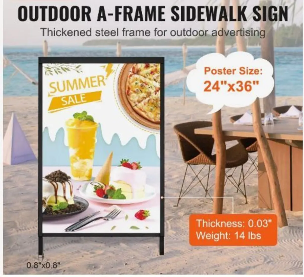 A Frame Sidewalk Sign, 24x36 Inch - Image 4