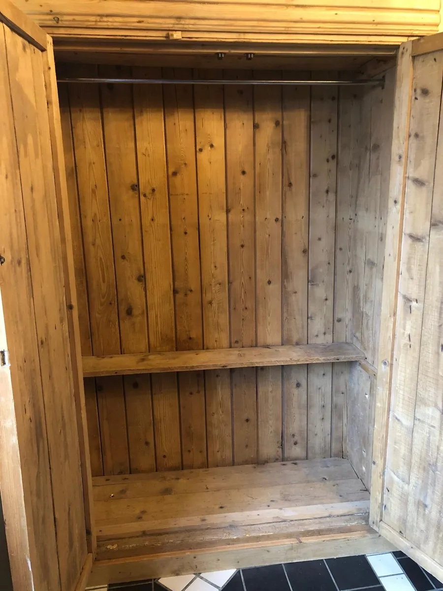 Antique Pine Wardrobe - Image 3