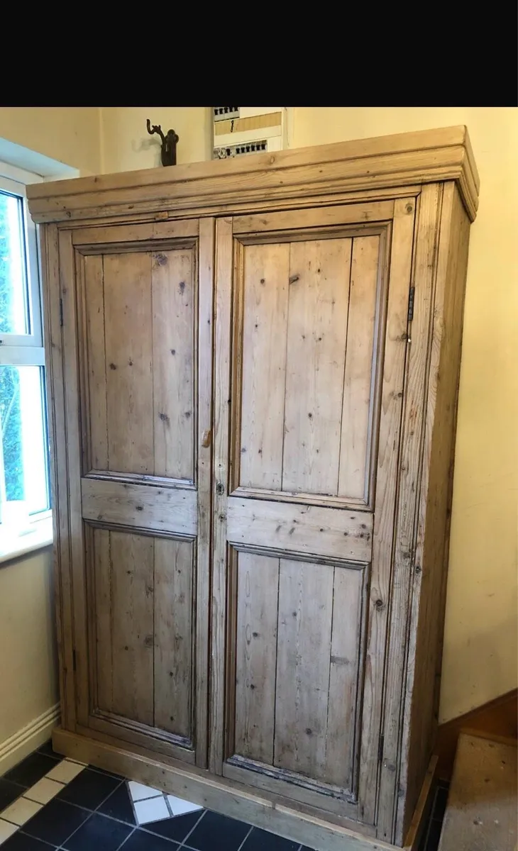 Antique Pine Wardrobe - Image 1