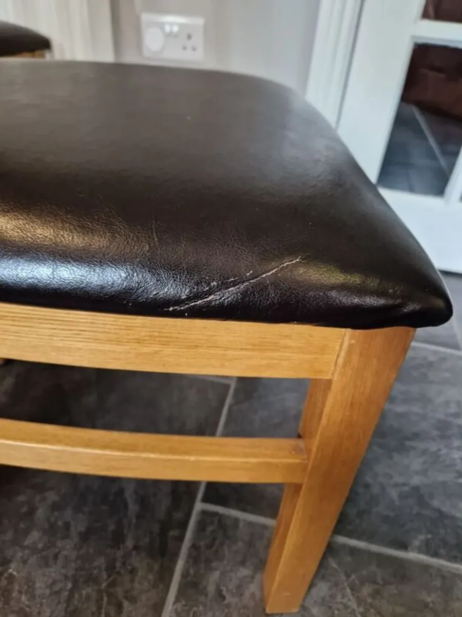 6 Solid Oak Dining Chairs - Image 3