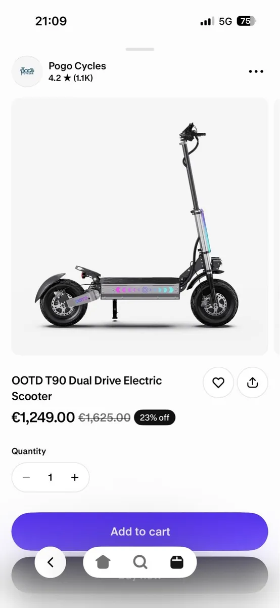 Electric scooter OOTD T90 - Image 3