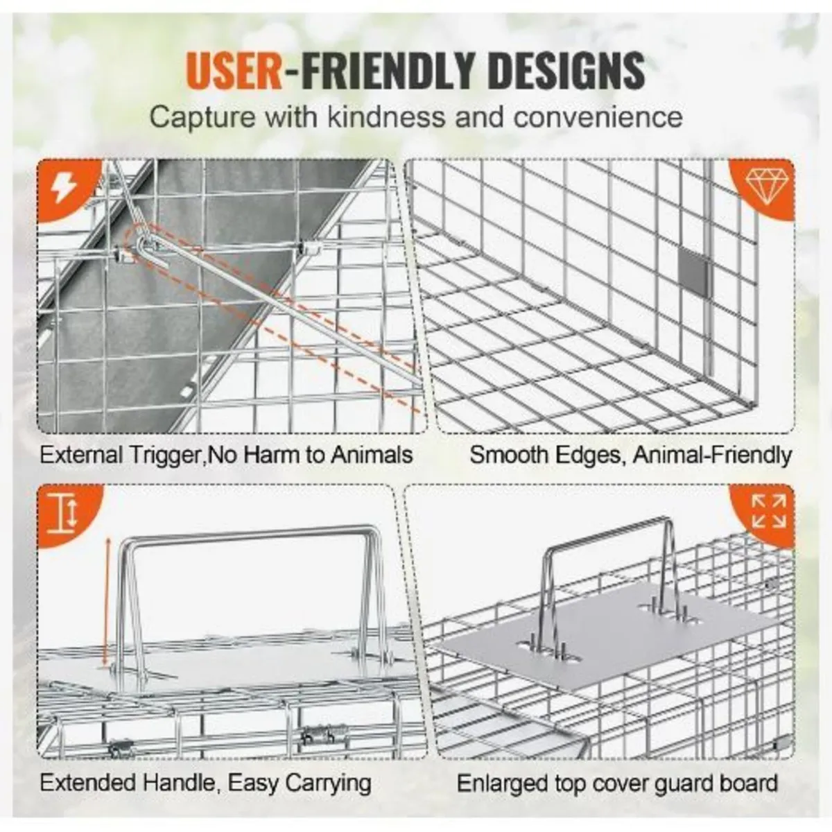 Live Animal Cage Trap, 79 x 25 x 30.5 cm - Image 4