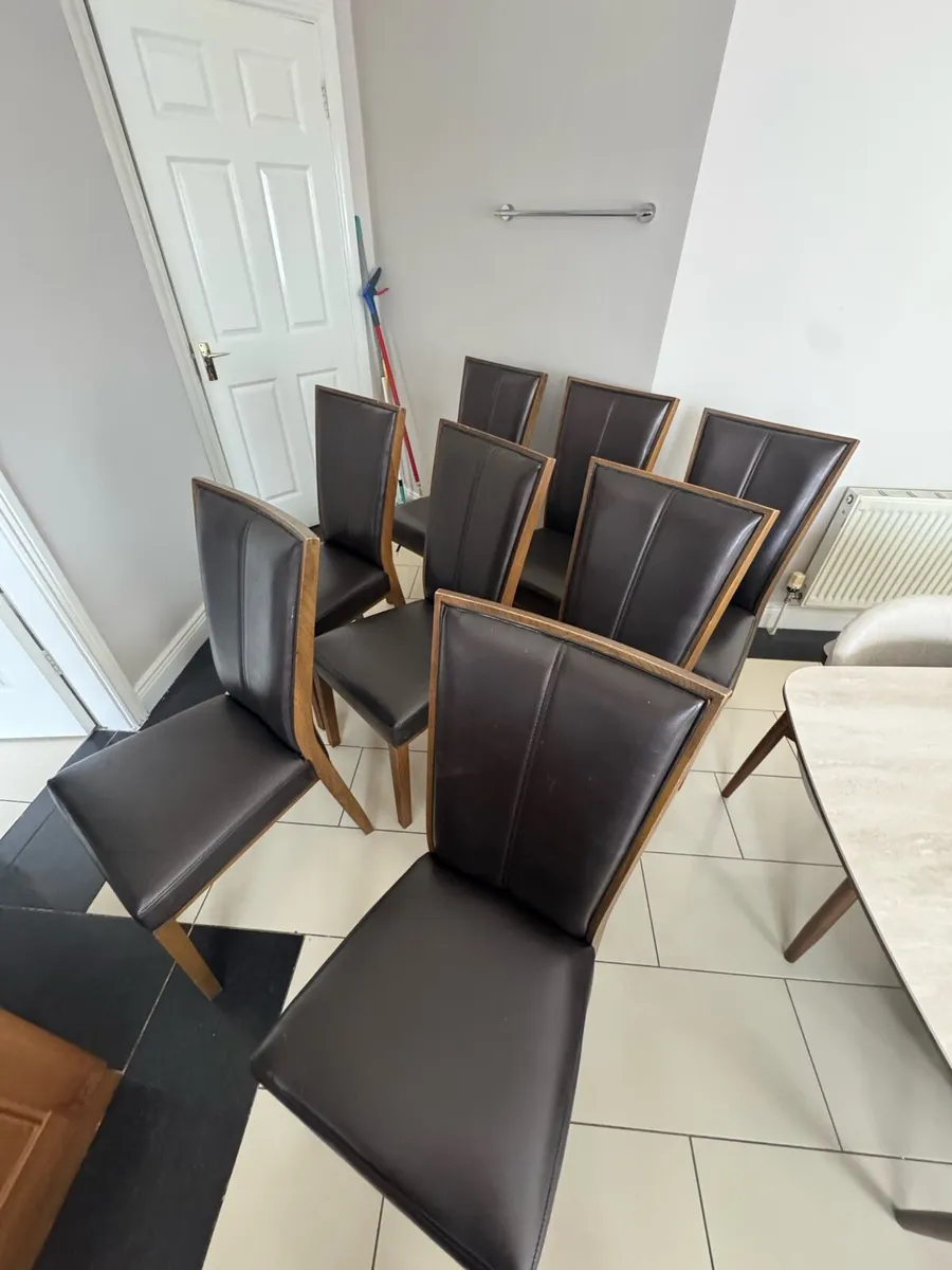 8 Leather Dining Chairs | Excellent Condition - Image 1