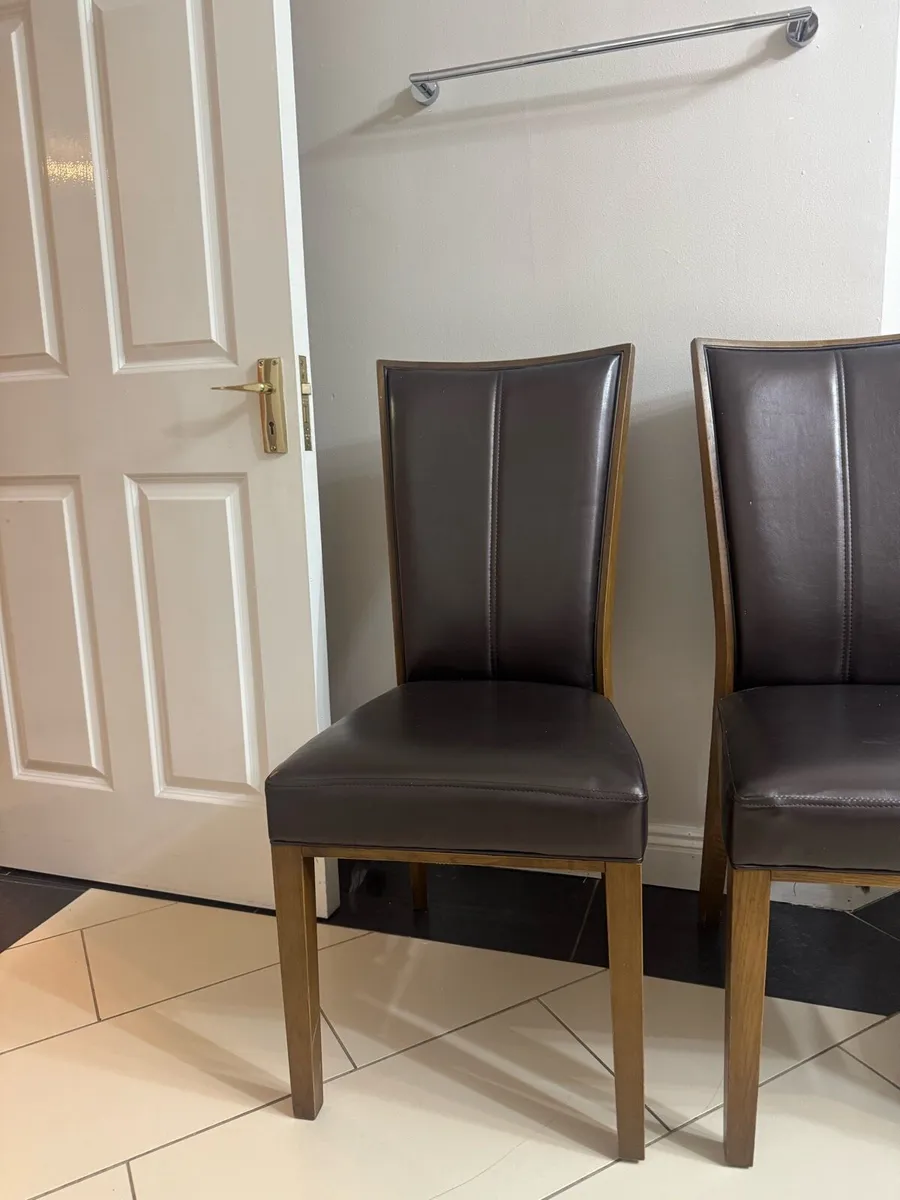 8 Leather Dining Chairs | Excellent Condition - Image 2