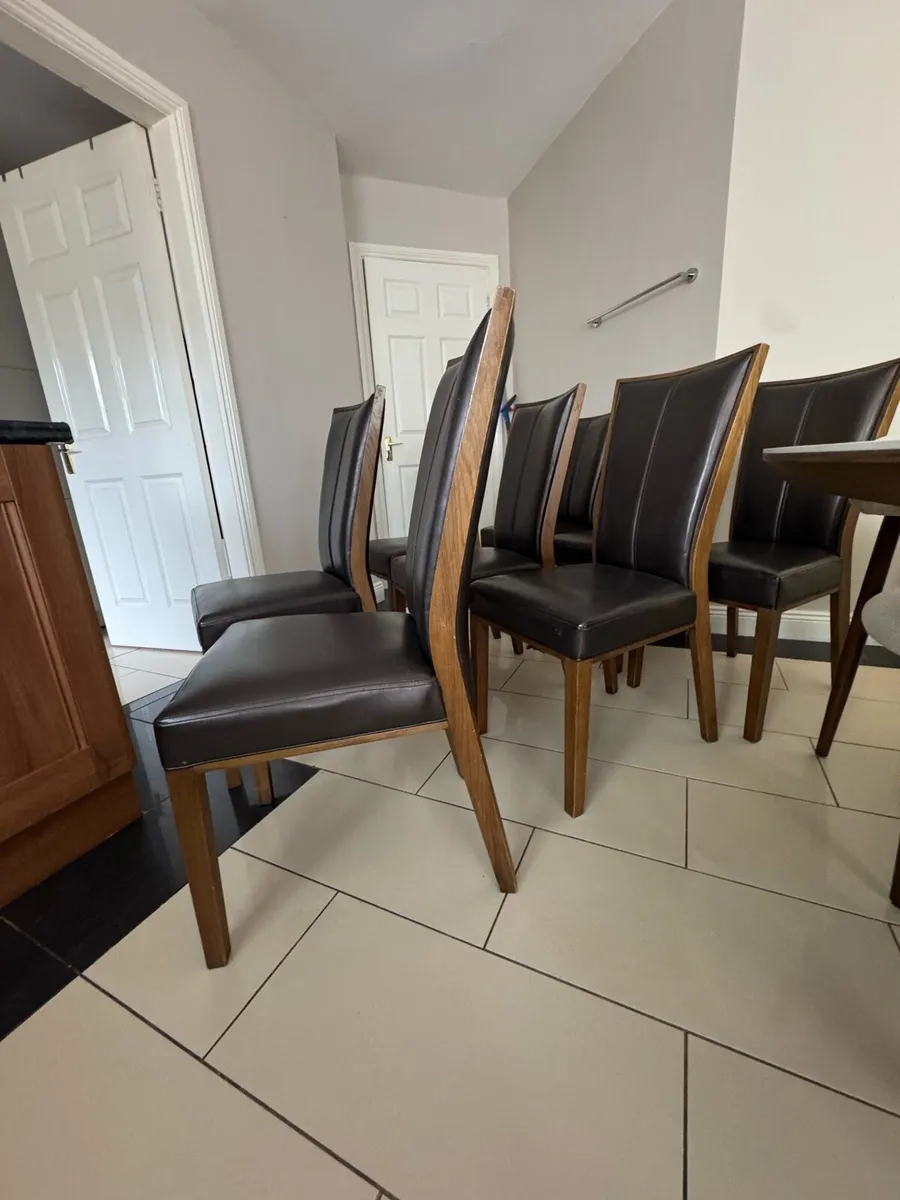 8 Leather Dining Chairs | Excellent Condition - Image 3