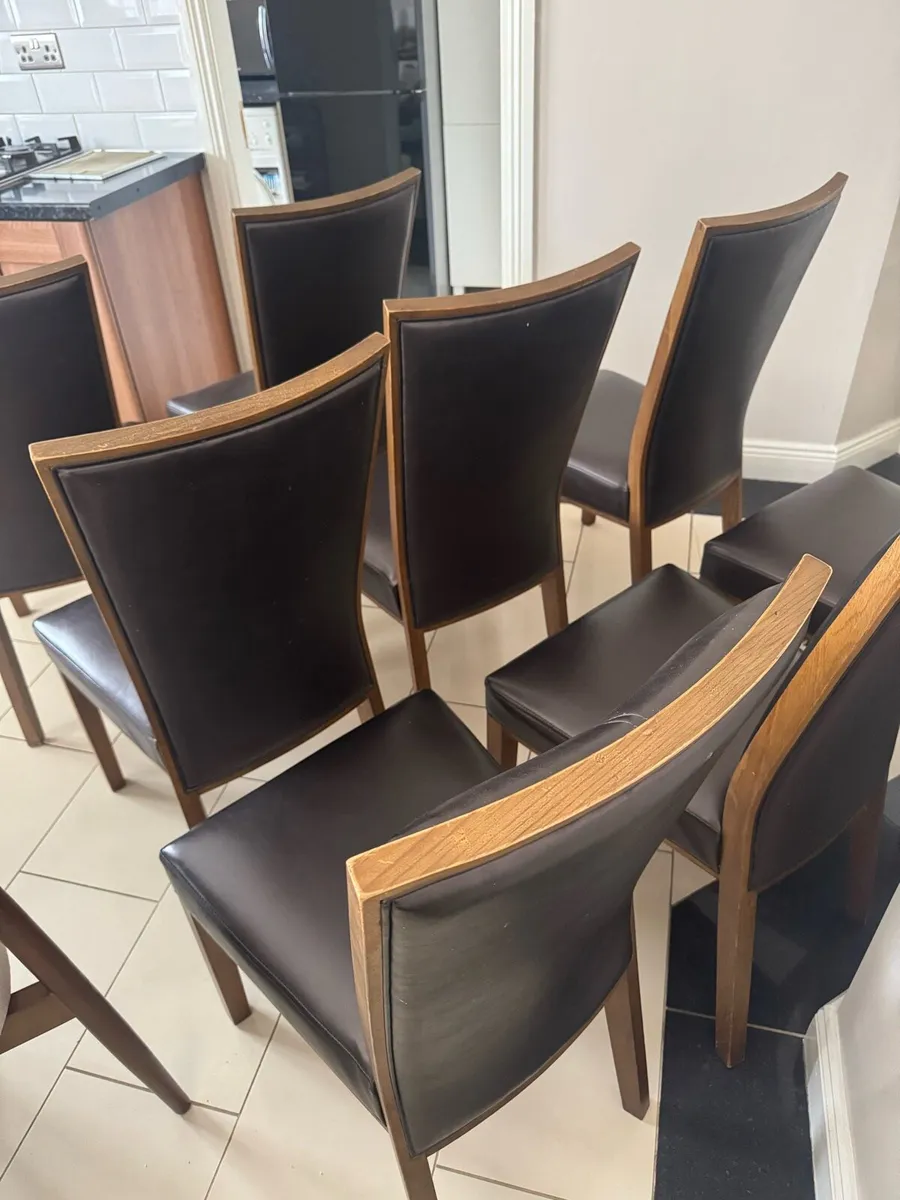 8 Leather Dining Chairs | Excellent Condition - Image 4