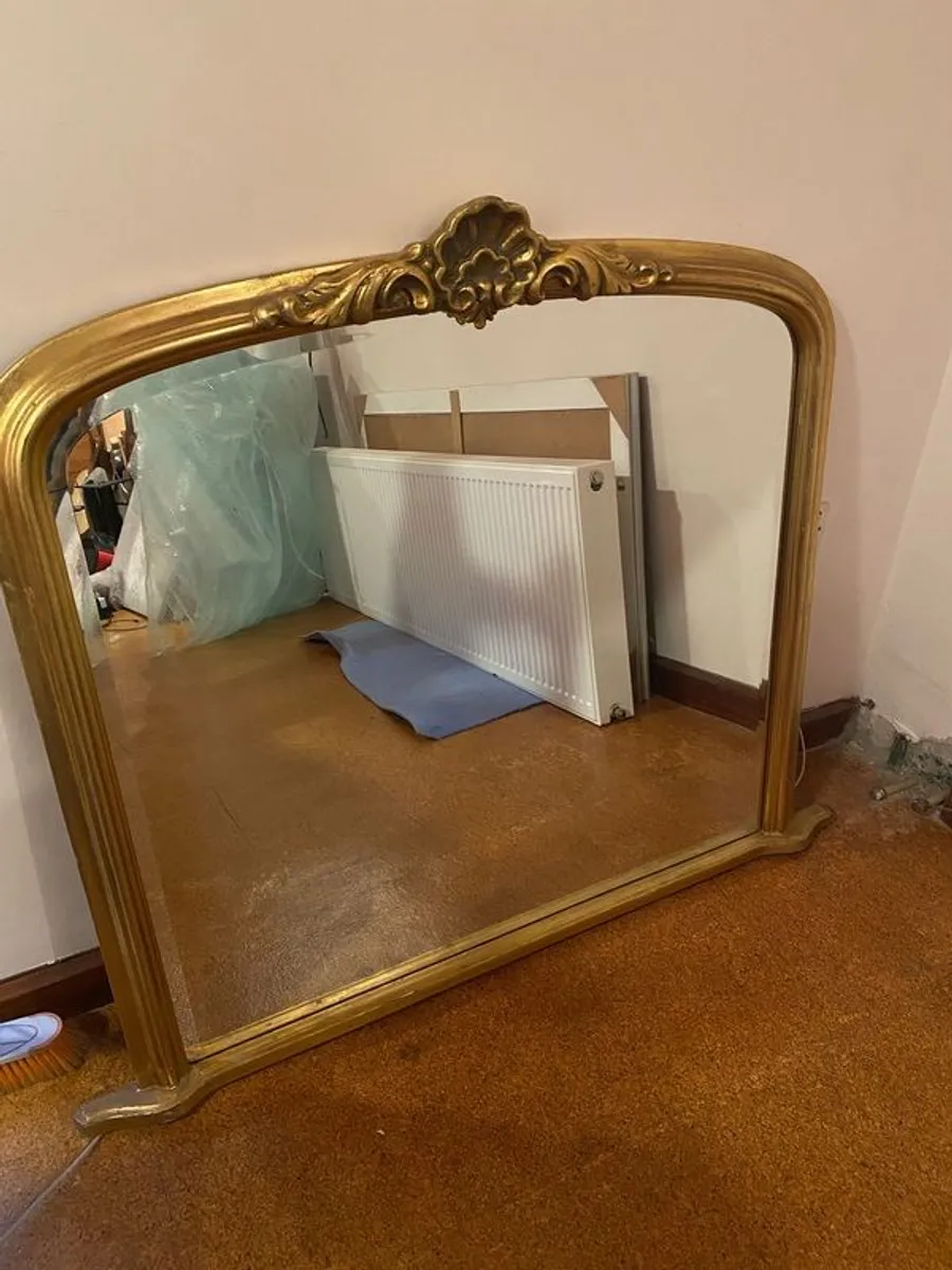 Gold Over Mantle Mirror - Image 1