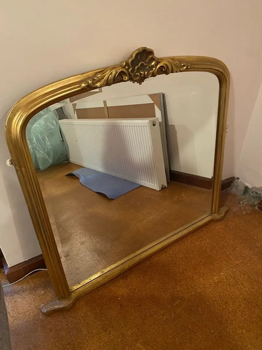 Gold Over Mantle Mirror - Image 2