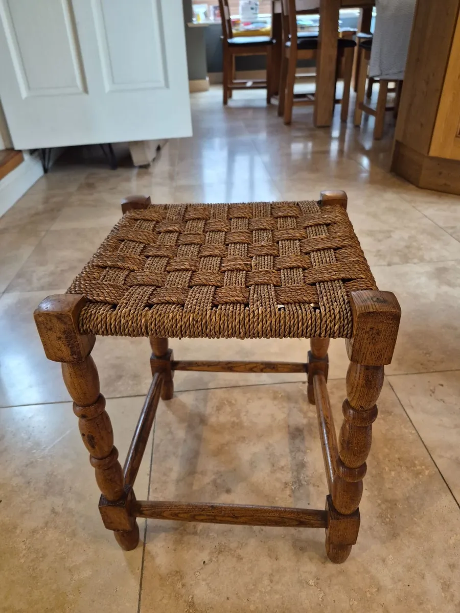 Four legged woven top stool - Image 4