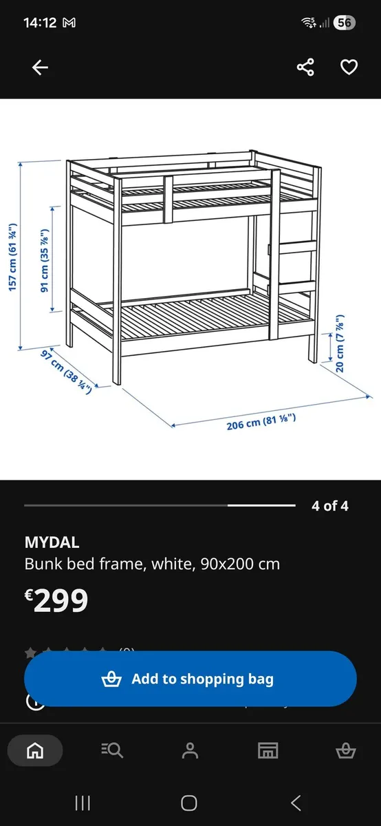 White bunk bed - Image 4