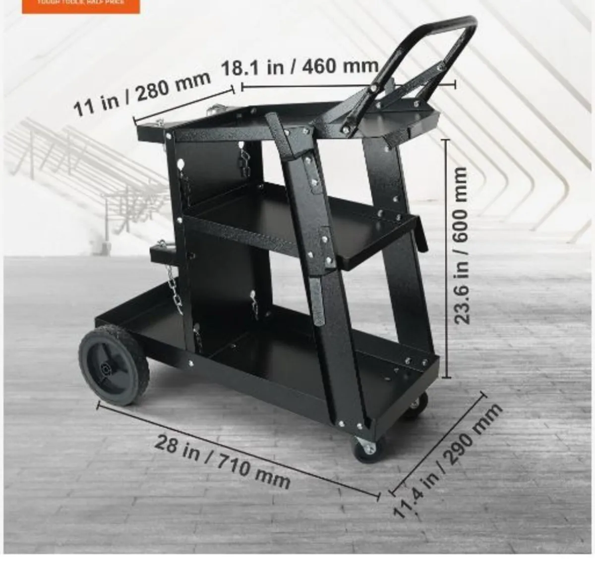 Welding Cart, 3-Tier Heavy Duty Welder Cart - Image 2
