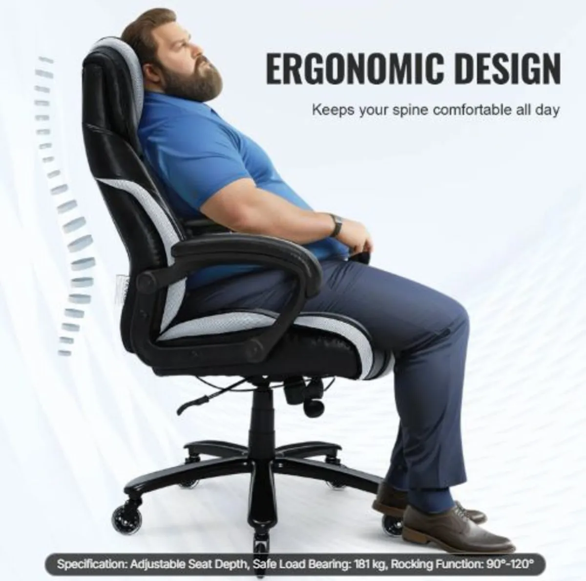 Heavy Duty Executive Office Chair with Cutting - Image 3