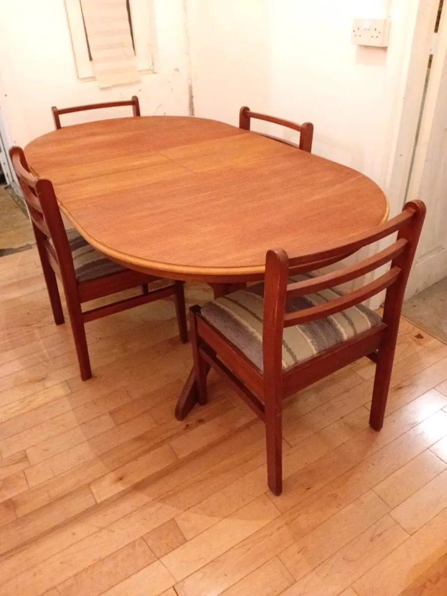 mid century teak dining set - Image 1