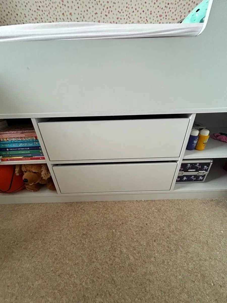 Single Low Sleeper Kids Bed with Storage and Ladder - Image 3