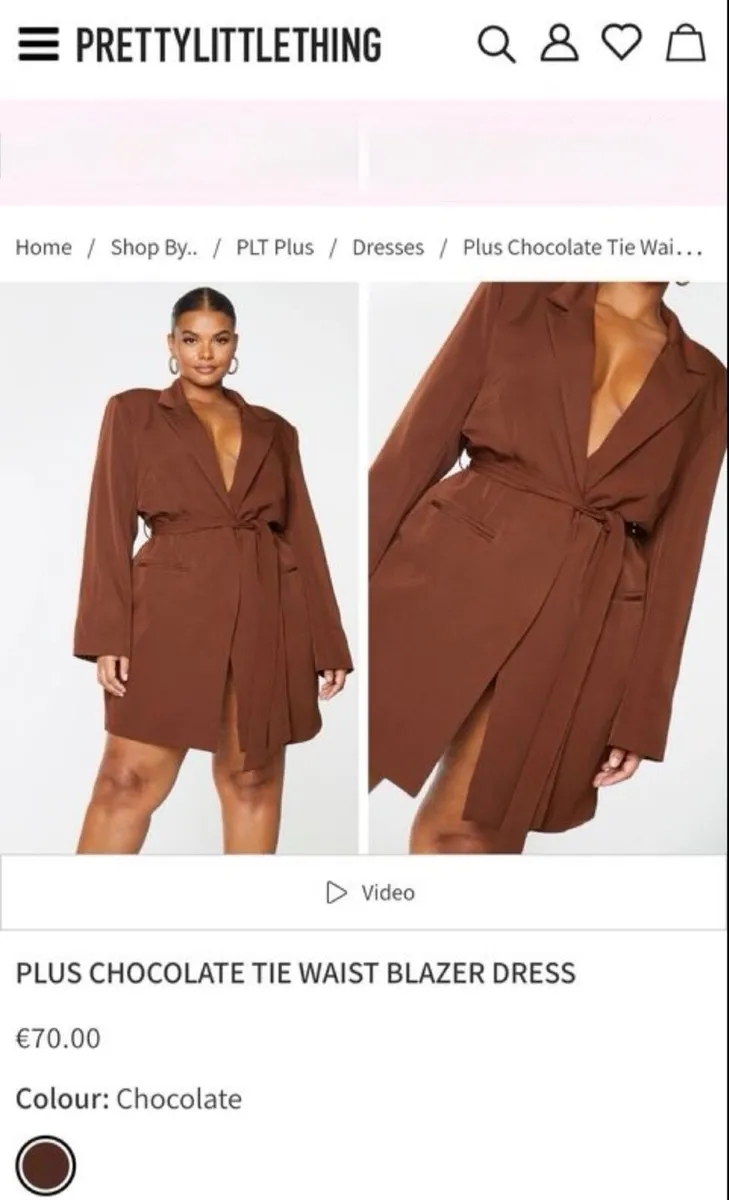 BNWT Pretty Little Thing Chocolate Blazer Dress