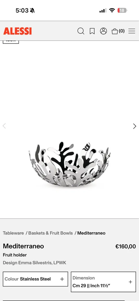 Alessi Mediterraneo fruit bowl - Image 1