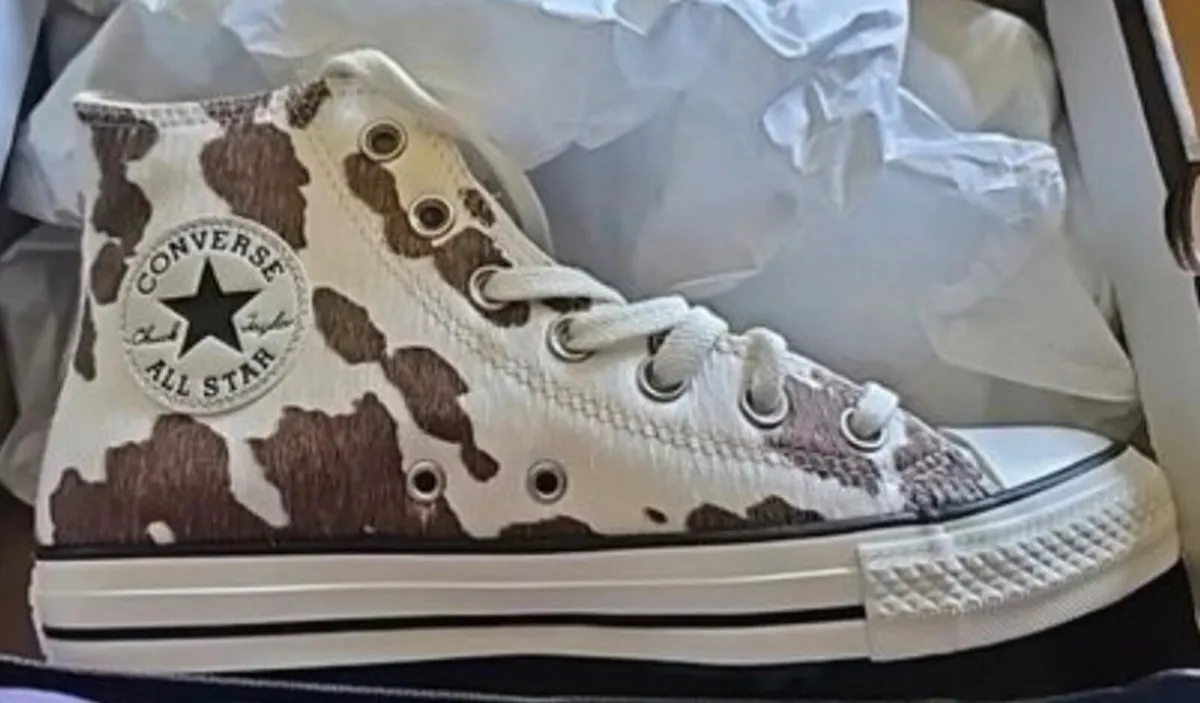 Converse Cow Print: Size 6 - Image 2
