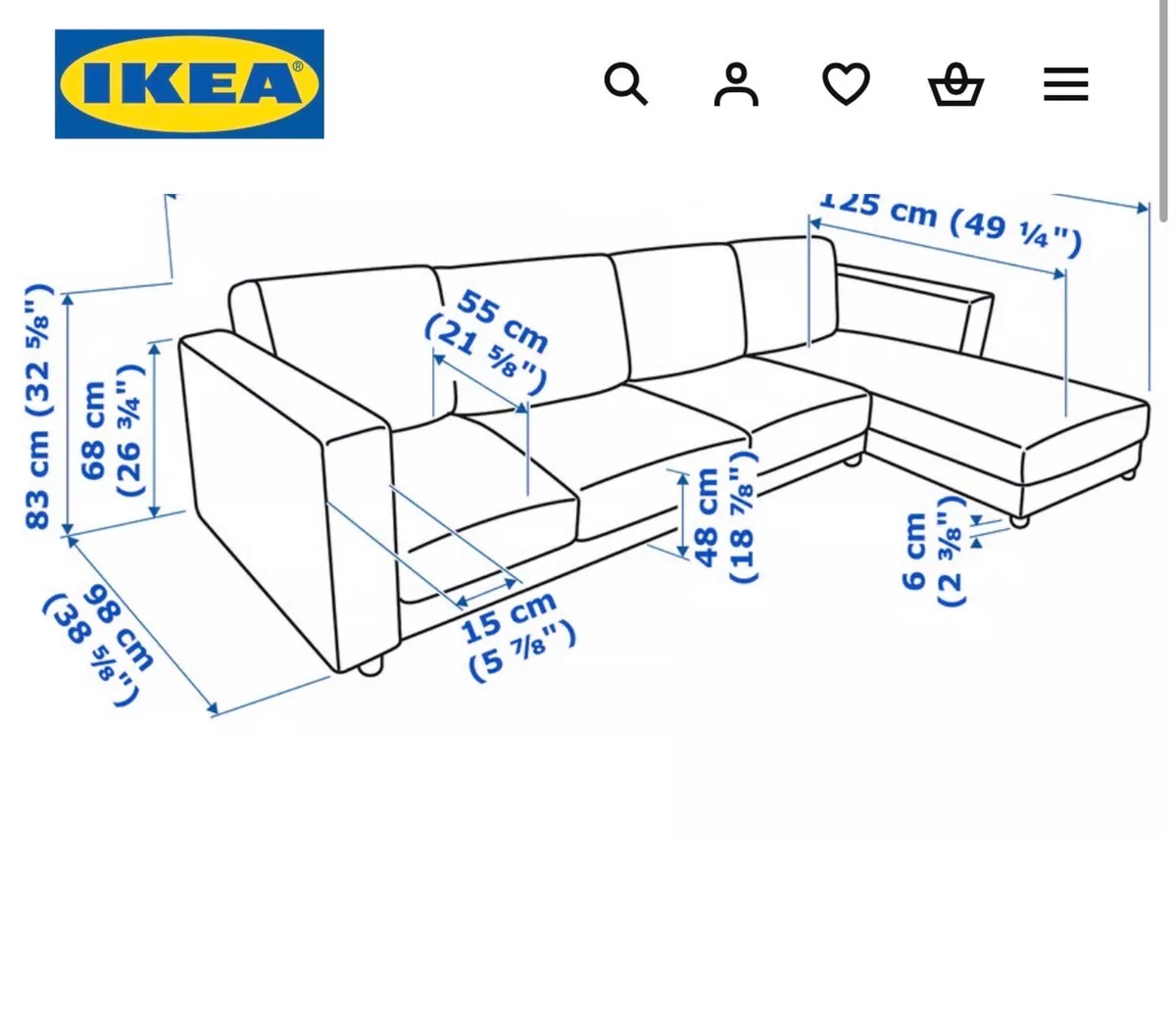 Ikea modular corner sofa - Image 2