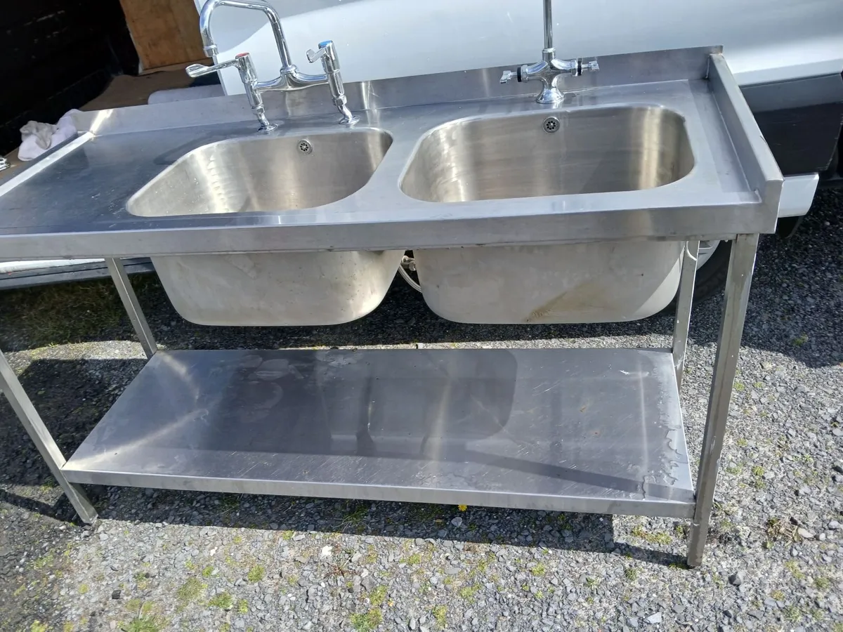 Staneless steel cabbinet double sink unit - Image 3