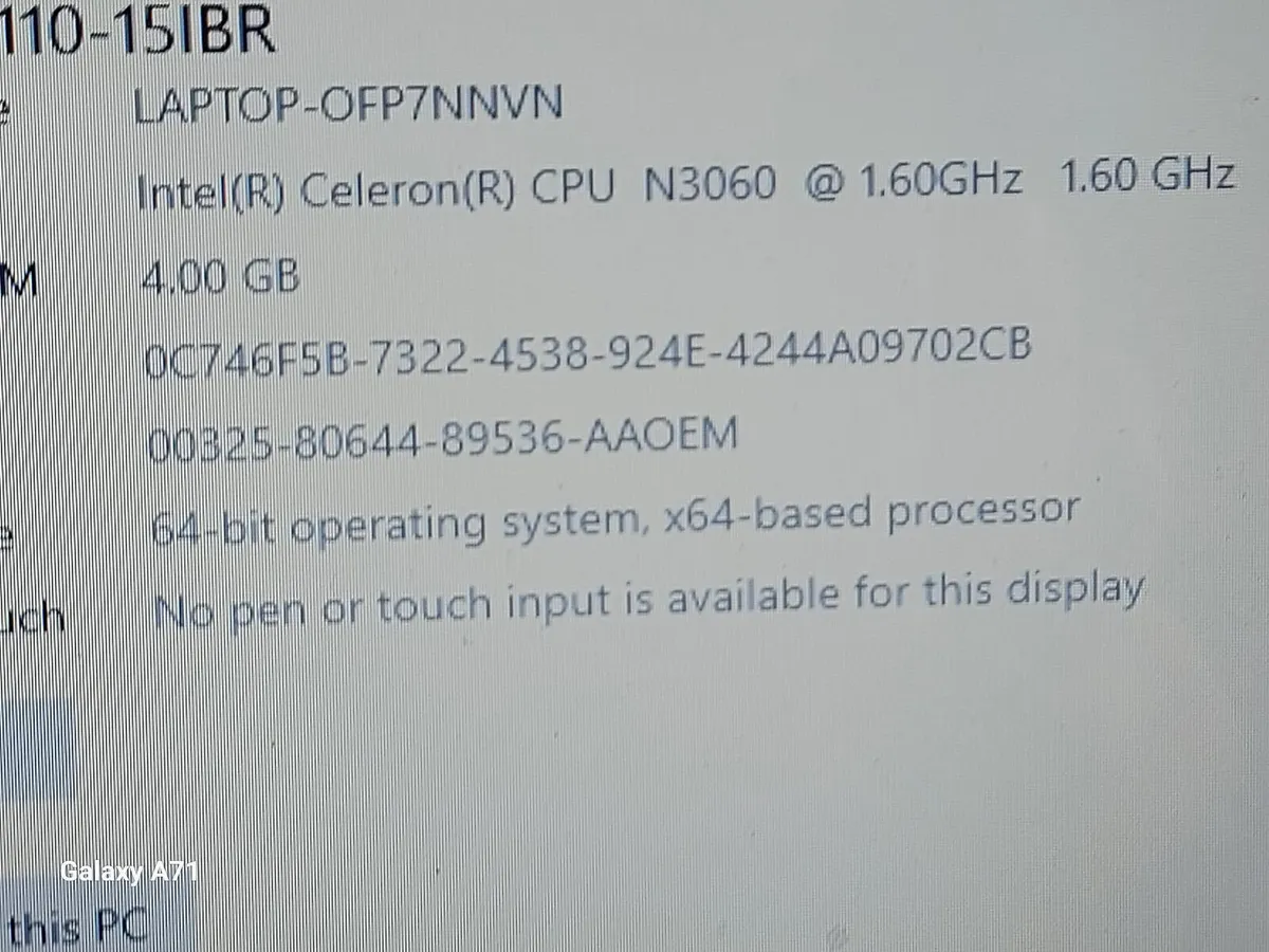 Lenovo Ideapad Laptop Model 110-15IBR, 4GB, 900GB - Image 4