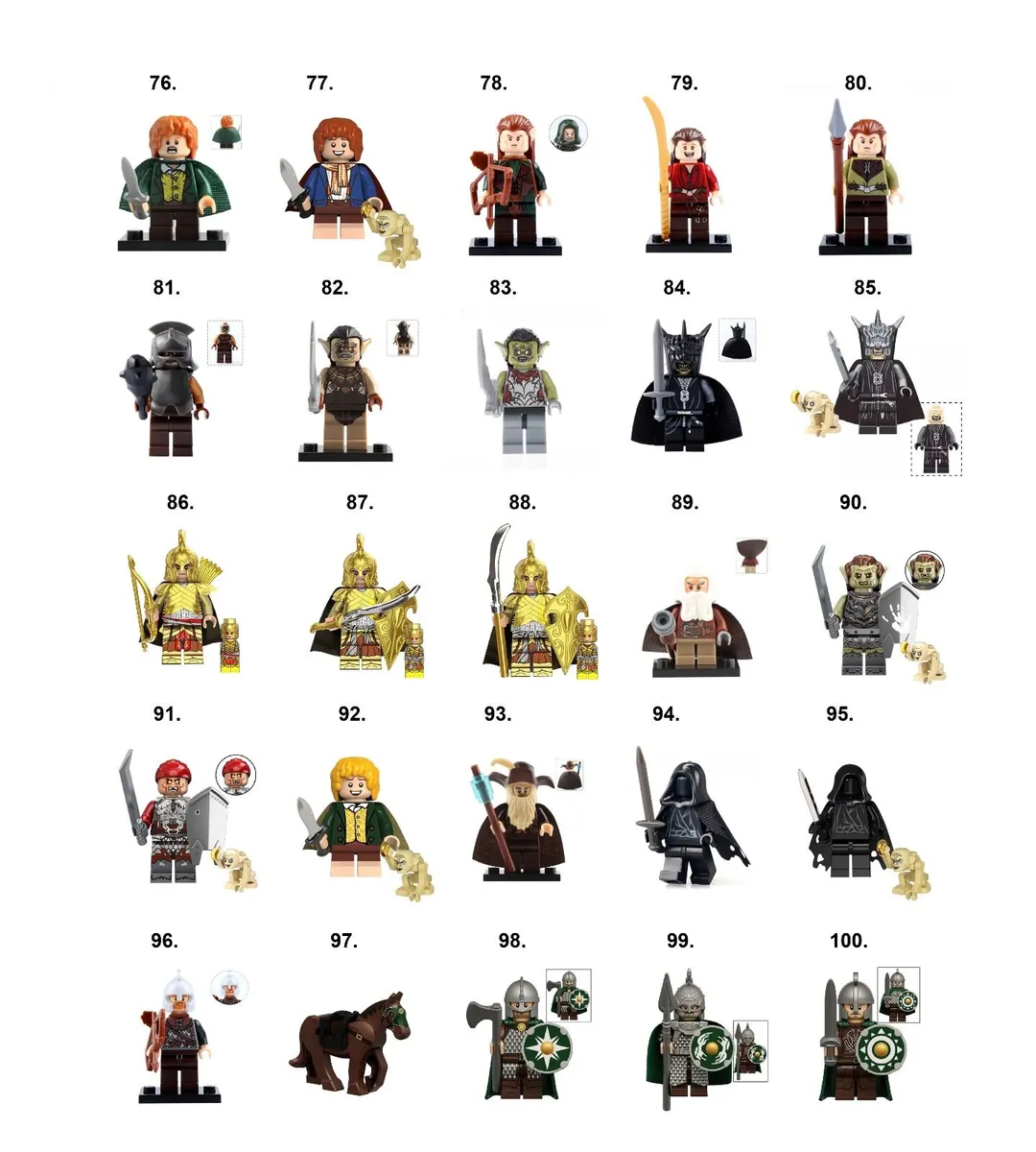 Lord of the Rings Minifigure (M-Z) Lego Compatible - Image 1