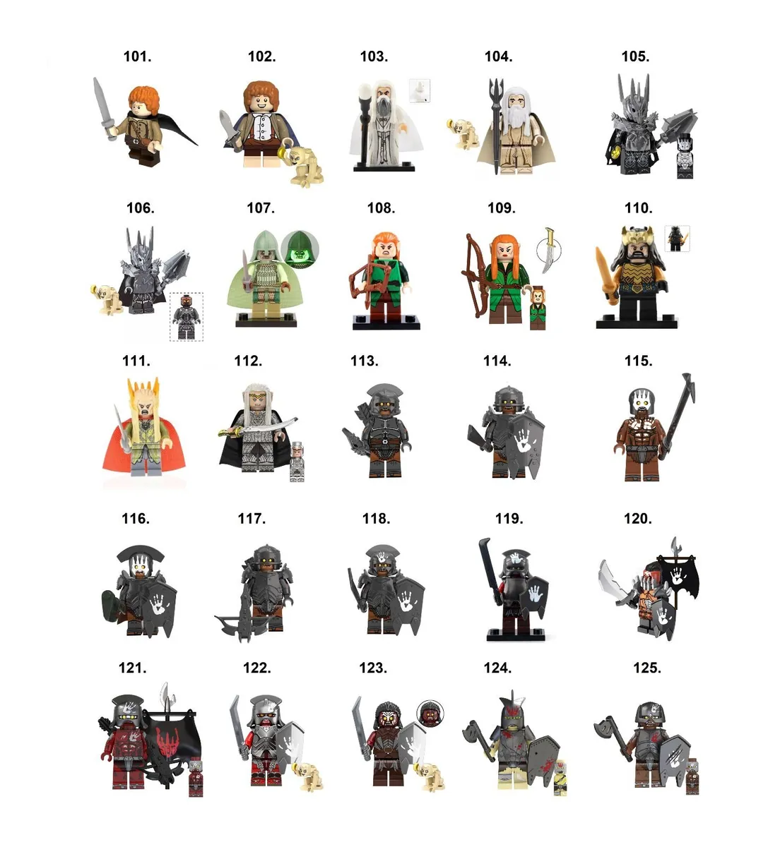 Lord of the Rings Minifigure (M-Z) Lego Compatible - Image 2