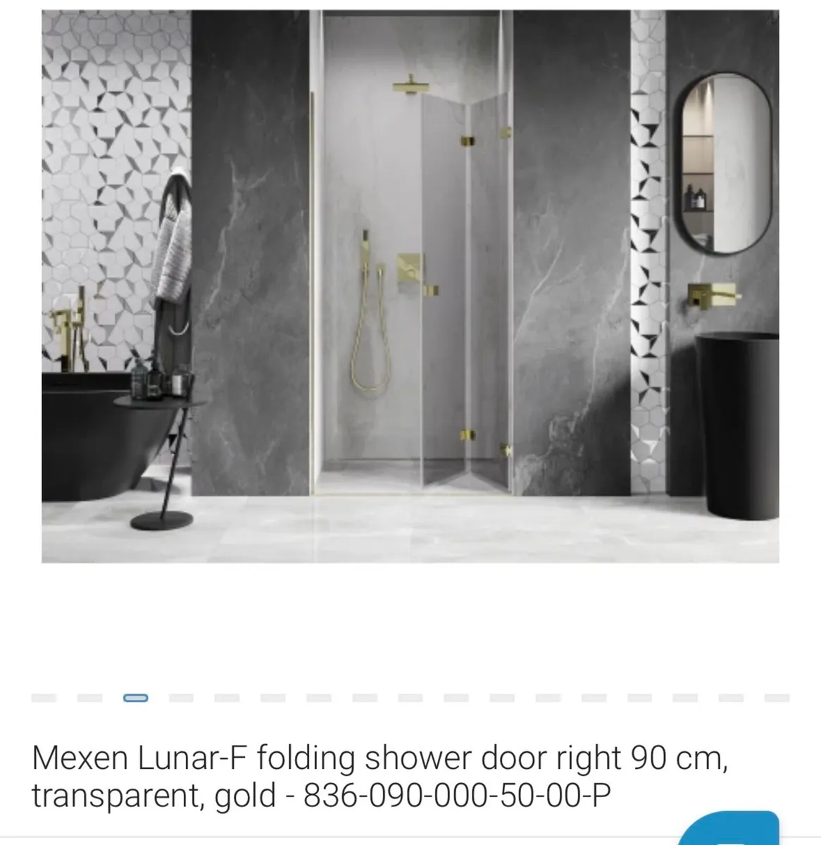 900mm gold shower door - Image 3
