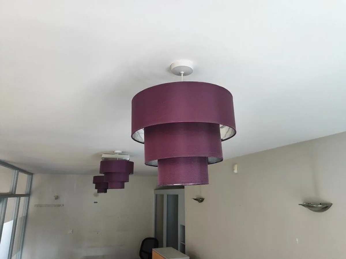 3 x Purple Lampshades - Image 1