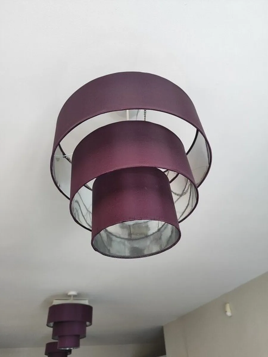 3 x Purple Lampshades - Image 2