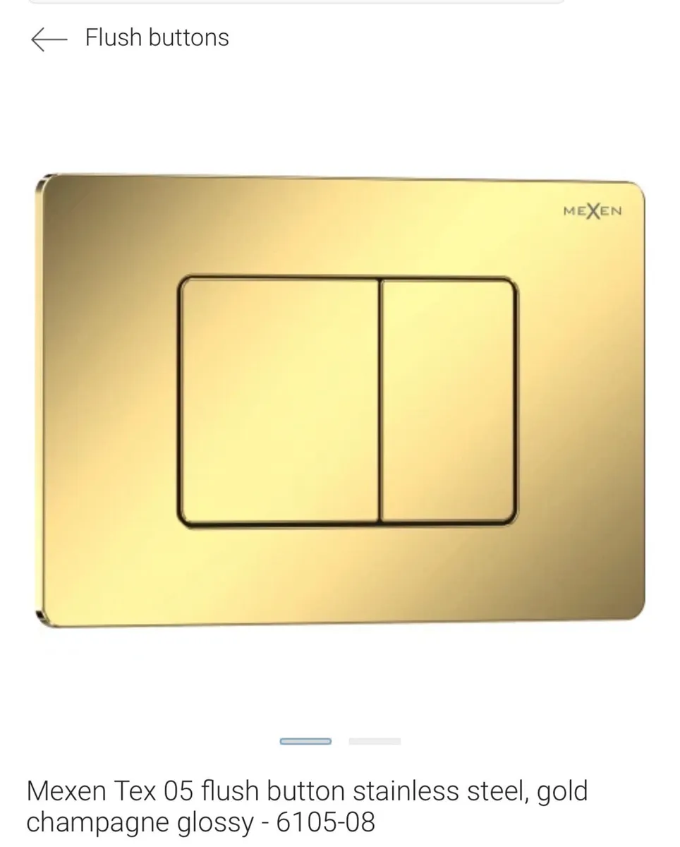 Wall mounted toilet with gold flush buttons - Image 3